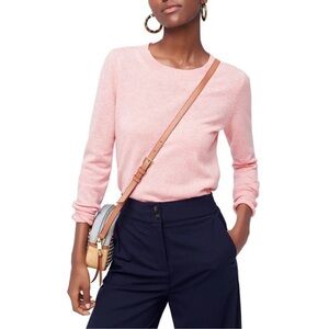 J. Crew Cashmere Slim Fit Crewneck Sweater Size Large Heather Bouquet Pink K1313